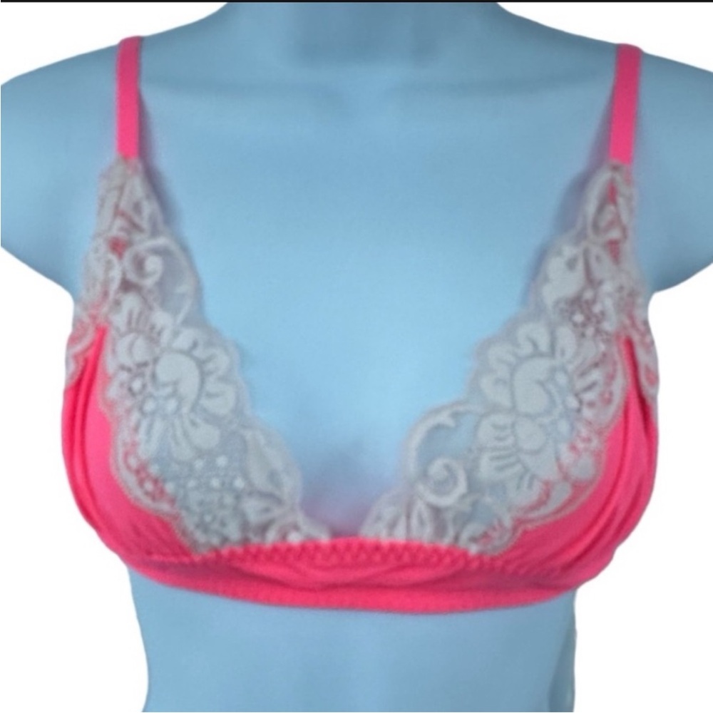Free People x Hah On The Double Bralette Bubblegum Pink Neon XS New with Tags - Picture 7 of 13